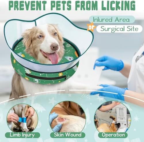 Elevated Inflatable Dog Cone Collar to Stop Licking, Doggie Donut Collar After Surgery, Soft Dog Cone Alternative for Small Medium Large Dogs - Image 2