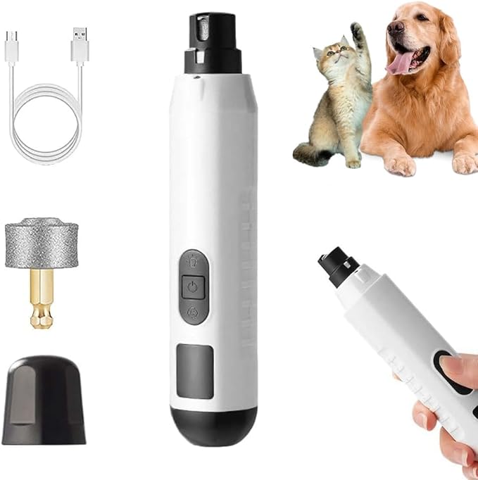 Silent Groom Pro, Nail Trimmer with LED Light & 5 Speeds,Quick USB Charge,Electric Rechargeable Pet Nail Trimmer for Small Medium Large Dogs & Cats