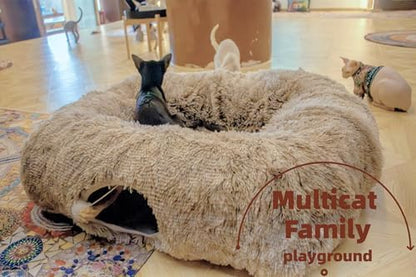 XxingSheep Extra Large Cat Tunnel Bed Plush Cat Cave for Indoor Cats - Image 2