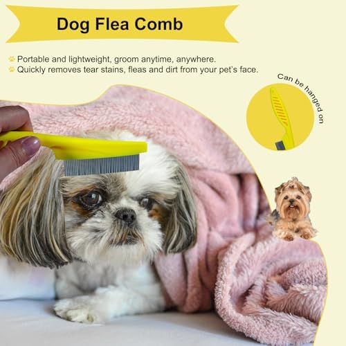 3 PCS Puppy Brush Grooming Kit (Yellow) - Image 5