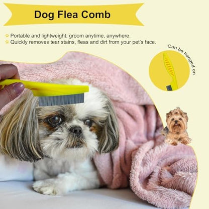 3 PCS Puppy Brush Grooming Kit (Yellow) - Image 5