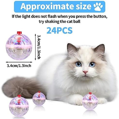 24 Piece Light Up Cat Balls Ghost Hunting Equipment, Indoor Motion-Activated Magic Cat Ball, Plastic Glowing Pet Toys - Image 4