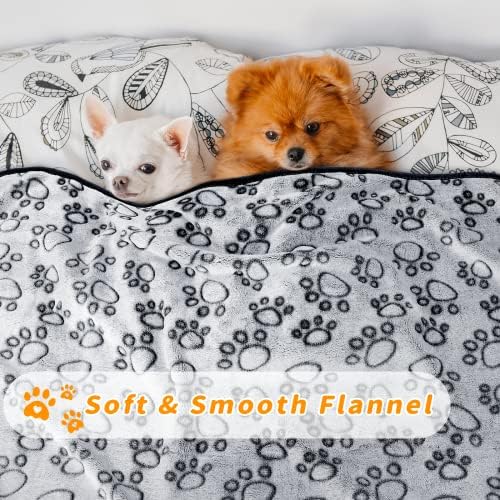LOKOZ 2 Pack Dog Blanket for Small Medium Dogs, Soft Washable Fleece Pet Blankets with Paw Print, Puppy & Cat Blanket for Bed Couch Sofa, 24"x32" - Image 2