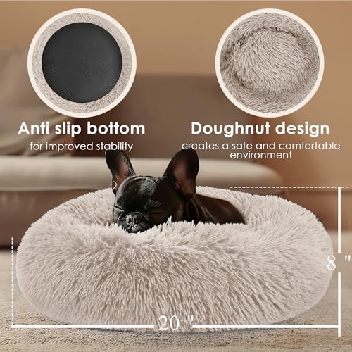 Hoewina Dog & Cat Bed, 20in Cat Beds for Indoor Cats (Brown) - Image 3