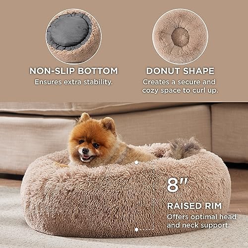 Bedsure Calming Cat Beds Donut Round Washable Kitten Bed,20 inches 2 Pack - Image 4