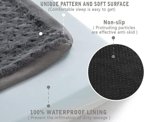 Orthopedic Memory Foam Bed for Large Dogs, Waterproof Cooling Pet Mats for Crate with Removable Washable Cover,Ideal for Arthritic Dogs (Large plus-36"x 27" x 3", Rose Plush) - Image 4