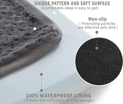 Orthopedic Memory Foam Bed for Large Dogs, Waterproof Cooling Pet Mats for Crate with Removable Washable Cover,Ideal for Arthritic Dogs (Large plus-36"x 27" x 3", Rose Plush) - Image 4