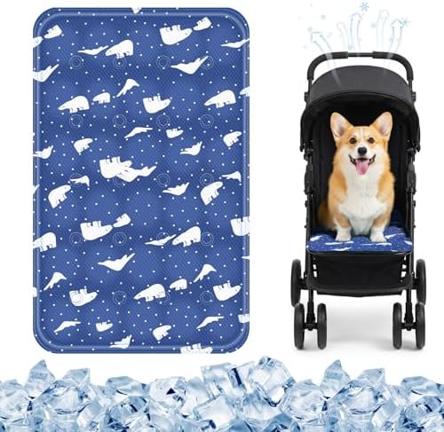 Nuanchu Pet Cooling Mat, Royal Blue Bear, 11.81 x 19.69 Inches, 1 Pcs by Nuanchu