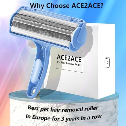 ACE2ACE Pet Hair Remover, Reusable Lint Roller for Cat and Dog Hair, Blue - Image 6