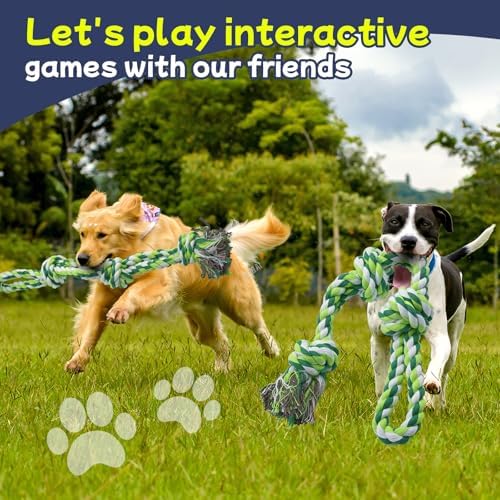 Rocfish [3 Pack] Dog Rope Toys for Aggressive Chewers, Nearly Indestructible Tug of War Toys for Large & Medium Dogs, 100% Cotton, Teeth Cleaning Chew Rope, Heavy Duty Tug of War Dog Toy for Boredom - Image 6