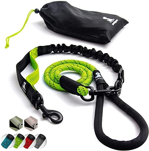 SparklyPets Heavy Duty Bungee Rope Leash (Green, 5.5 Ft Bungee Leash) by SparklyPets