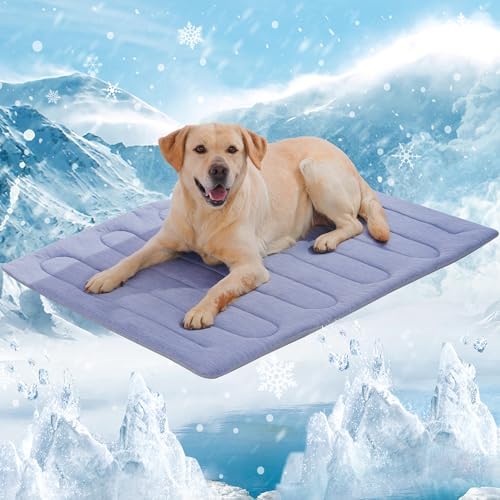 Cooling Mat for Large Dogs, Q-Max>0.46 - Self-Cooling Dog Bed with Arc-Chill Technology,Washable Dog Cooling Mat for Small & Medium Dogs, Indoor Outdoor Kennel Floor Use (36" x 24" - Large-Crate) by MARUNDA