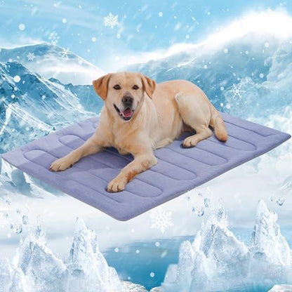 Cooling Mat for Large Dogs, Q-Max>0.46 - Self-Cooling Dog Bed with Arc-Chill Technology,Washable Dog Cooling Mat for Small & Medium Dogs, Indoor Outdoor Kennel Floor Use (36" x 24" - Large-Crate) by MARUNDA