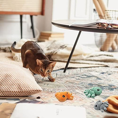 Andiker Cat Catnip Toys, 3Pcs Cat Interactive Toys for Indoor Cats, Soft Plush Kitten Chew Toys with Crinkle Paper for Relieve Stress, Reduce Boredom, Teething (Octopus) - Image 6
