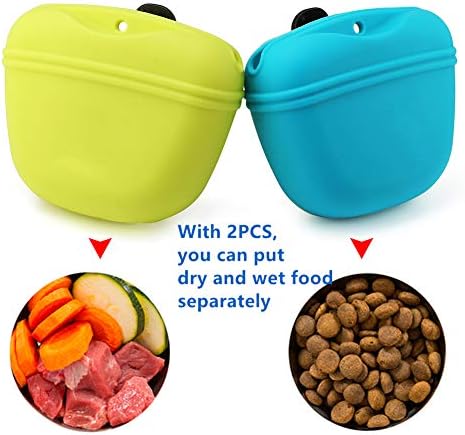 RoyalCare Silicone Dog Treat Pouch-Small Training Bag-Portable Dog Treat Bag for Leash with Magnetic Closure and Waist Clip airtight sealed - 2pieces [US Design Patent] - Image 6