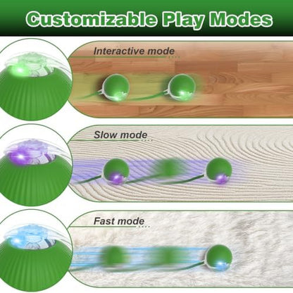 Automatic Interactive Rolling Cats Toys Ball for Indoor, Electric Automatic Rolling Pet Toy, 360° Smart Interactive Rolling Dog Ball Durable and Safe Material for Cat and Dog(Green) - Image 7