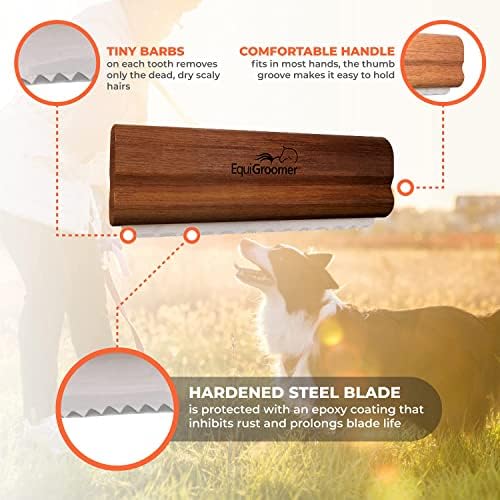 EquiGroomer 5-Inch Undercoat Deshedding Brush for Dogs & Cats, Mahogany - Image 4