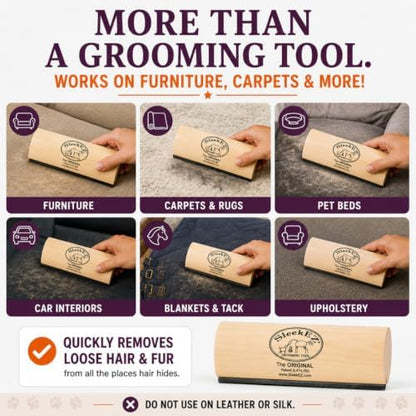 SleekEZ 10 Inch Horse Brush – Patented Horse Shedding Blade Made in USA - Removes Loose Hair & Undercoat - Deshedding Tool for Donkeys, Cows & Large Animals - Helps Reduce Seasonal Shedding - Image 4