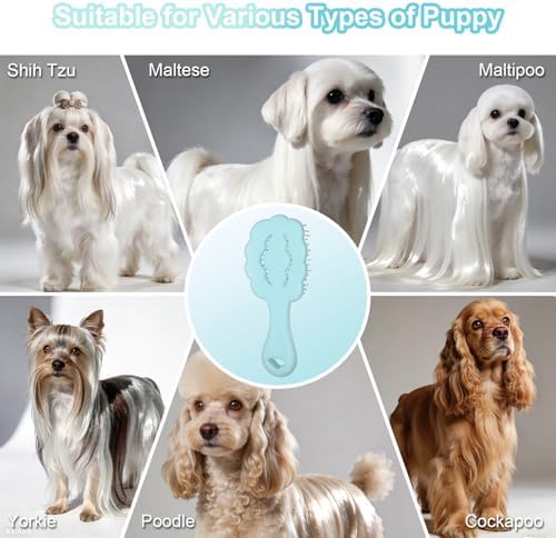 Cloud Shape Small Dog Grooming Brush (Sky Blue） - Image 6