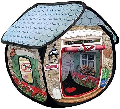 KONG PlaySpaces Bungalow Cat Hideaway - Hide and Seek Collapsible Tunnel with Toys by KONG