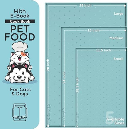 Dog Food Mat - 28x18 Raised Edges Dogs Mat for Food and Water Prevent Spill, Waterproof Cat Food Mats Protect Floors, Easy Clean Dog Bowl Mats for Food and Water, Silicone Pet Feeding Placemats - Image 2