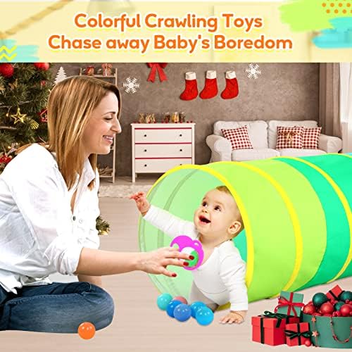 Moncoland Kids Play Tunnel Tent for Toddlers, Colorful Cotton Pop Up Crawl Tunnel Toy for Baby Infant Children or Dog Cat Pet, Collapsible Gift for Boy and Girl and Game (Cotton Baby Tunnel) - Image 4