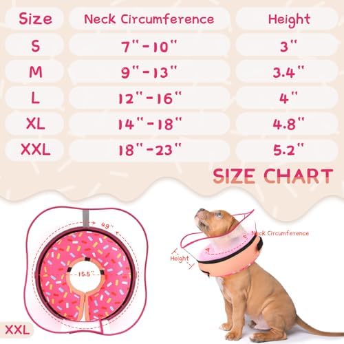 Supet Raised Inflatable Dog Cone Collar to Stop Licking, Soft Dog Cone Alternative After Surgery, Doggie Neck Donut Collar for Small Medium Large Dogs - Image 6