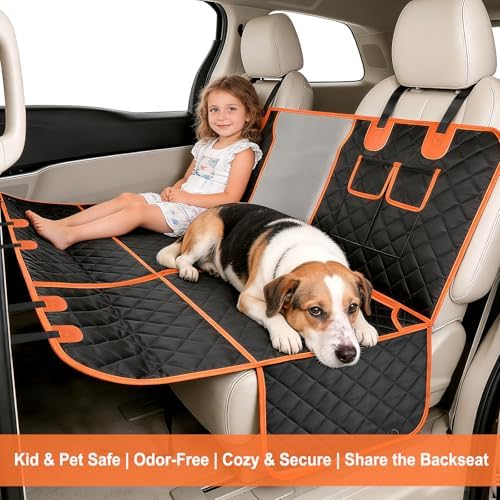 VIVOYAN Dog Car Seat Cover for Back Seat, Waterproof Heavy Duty Pet Protector with Hard Bottom Extender, Scratchproof Nonslip Hammock Fits Cars, Trucks & SUVs, Holds 400lbs, Mesh Window - Image 4