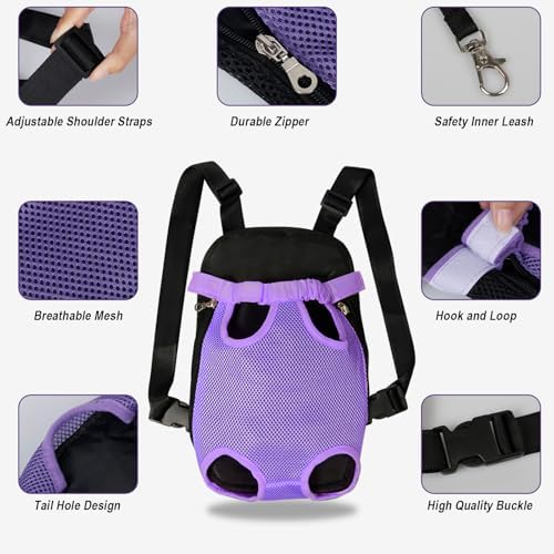 FEimaX Dog Carrier Backpack Pet Legs Out Front Cat Travel Bag, Adjustable Puppy Backpacks Carriers Hands-Free for Small Medium Dogs Cats Hiking Traveling Camping Daily Walking - Image 3