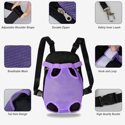 FEimaX Dog Carrier Backpack Pet Legs Out Front Cat Travel Bag, Adjustable Puppy Backpacks Carriers Hands-Free for Small Medium Dogs Cats Hiking Traveling Camping Daily Walking - Image 3