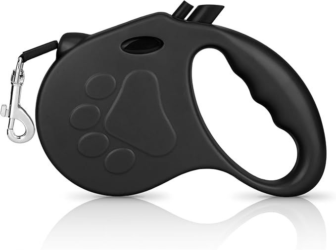 Retractable Dog Leash, 16ft Dog Walking Leash for Small Dogs up to 77lbs, Non-Slip Handle - Black