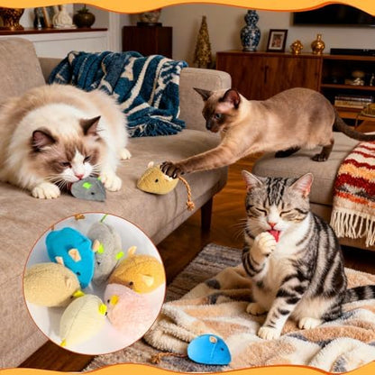 24 Pack 2.36" Colorful Cat Mouse Toy with Catnip for Indoor Cats - Image 7