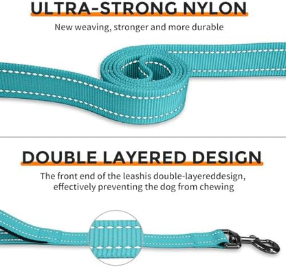 Hands Free Dog Leash by Kazazoo, Adjustable 5.5-8.5ft Waist & Crossbody Leash with Quick Off Buckle, Reflective Stitches for Walking, Jogging,Medium to Large Dogs M Size Green - Image 3