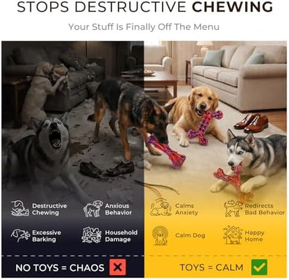 Kseroo 3-Pack Beef Flavored Dog Chew Toys for Aggressive Chewers, Red-XL - Image 5