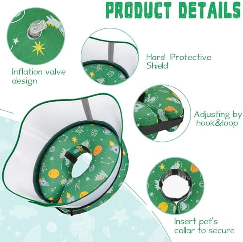 Elevated Inflatable Dog Cone Collar to Stop Licking, Doggie Donut Collar After Surgery, Soft Dog Cone Alternative for Small Medium Large Dogs - Image 7
