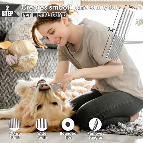 Bonteck Dog Slicker Brush for Dogs Grooming Kit 5PCS Long Haired Doodles - Image 5