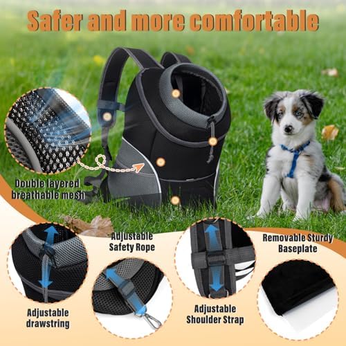 YUDODO Dog Front Carrier Backpack, Adjustable Breathable Dog Backpack - Image 3