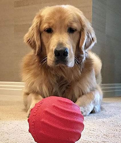 Jolly Pets Tuff Tosser Bouncing Ball Tog Toy/Treat Holder, 4 Inches, Red, All Breed Sizes - Image 2