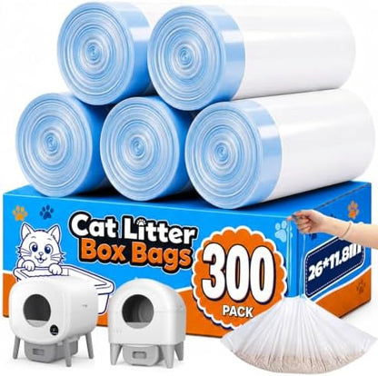 300 Count Cat Litter Box Liners, Drawstring Waste Bags by Sctoarielt