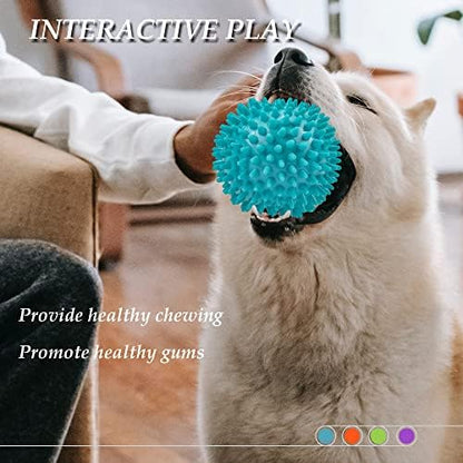 4.5”Dog Balls Squeaky Dogs Toys for Medium Large Dog Toys for Aggressive Chewers Spiky Ball Big Outdoor Chew Dogs Toys - Image 4