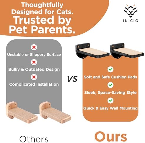 INICIO Cat Wall Steps, Set of 3, Black - Image 7