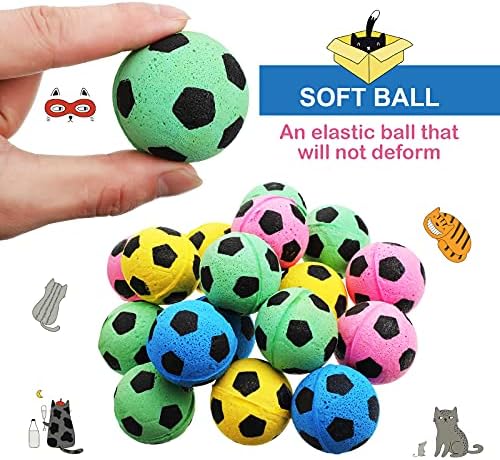 Skylety 32 Pcs Cat Soccer Ball Toys Foam Soccer Cat Toy Kitten Pet - Image 6