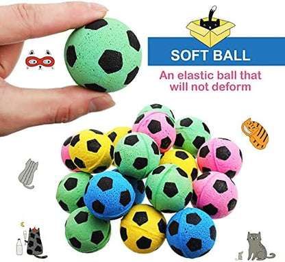 Skylety 32 Pcs Cat Soccer Ball Toys Foam Soccer Cat Toy Kitten Pet - Image 6