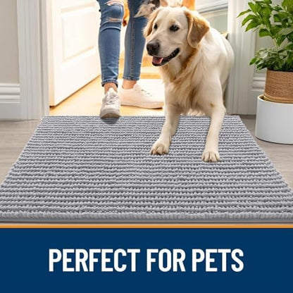 OLANLY Dog Door Mat for Muddy Paws 36x24, Extra Absorbent Chenille Mud Mat - Image 6