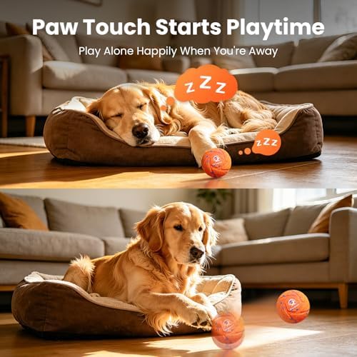 Smart Interactive Dog Toys - Auto Bouncing & Rolling Ball, 3 Interactive Modes, Chew-Resistant E-TPU Material, IPX7 Waterproof, Smart Chase Pet Toy Ball for Medium and Large Dogs - Orange - Image 6