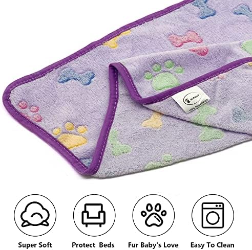 1 Pack 3 Puppy Blankets Super Soft Warm Sleep Mat Bone Print Cute Blanket Fluffy Premium Fleece Pet Blanket Flannel Throw Dog Blankets for Small Dogs Puppy Cat,Small(23"x15") - Image 4