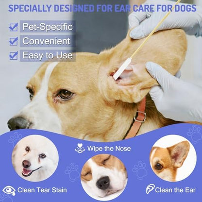 350PCS Professional Dog Ear Swabs in Box, 6" Long Cotton Swabs - Image 3