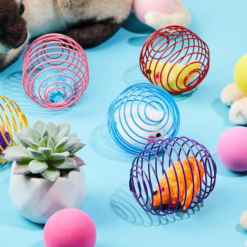 Jecery 5 Pcs Cat Toys Spring,Mouse,Multicolor - Image 4