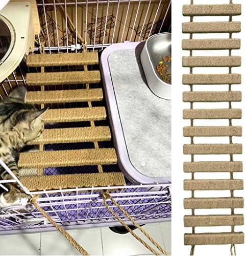 Cat Bridge Ladder and Climbing Frame - Perfect Cat Climber and Furniture - Ideal for Playful Cats (L-40inch-100cm) (Wood, 100cm) - Image 2