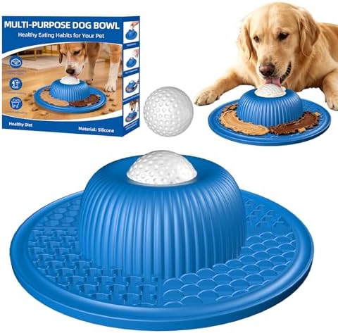 Multi-Purpose Silicone Slow Feeder & Lick Mat for Dogs & Cats (Blue) by Unknown